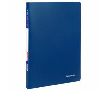 Папка с 30 файлами BRAUBERG "Office", синяя, 0,5 мм