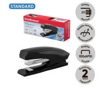 Степлер  № 10, ErichKrause Elegance, до 20 листов, встроенный антистеплер, черный