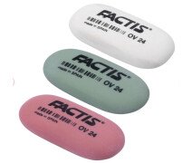 Ластик FACTIS OV 24 (Испания), 49х24х9 мм, цвет ассорти, овальный, мягкий
