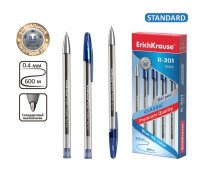 Ручка гелевая 0,5 мм ErichKrause R-301 Classic Gel Stick, узел, чернила синие