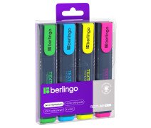 Набор текстовыделителей 4 цвета Berlingo "Textline HL500" 1-5 мм европодвес