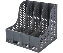 Лоток вертикальный Attache, сборный, 4 отделения, серый