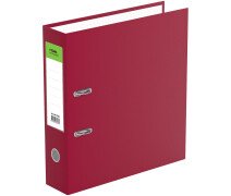 Папка-регистратор 70 мм СТАММ "Стандарт", бумвинил, с карманом на корешке, бордовая