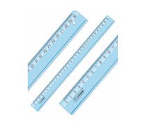 Линейка 30 см СТАММ пластиковая, тонированный голубая