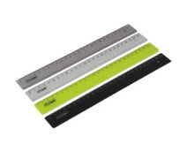 Линейка 16 см СТАММ пластиковая, непрозрачная черная