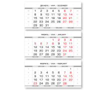 Календарный блок 2027 мелованный 90 гр Европа МИНИ 3-спиральный Серебристо-белый 297*145мм