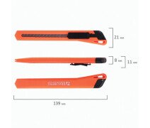 Нож канцелярский 9 мм BRAUBERG "Classic", фиксатор, корпус ассорти, упаковка с европодвесом