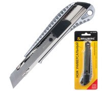 Нож канцелярский 18 мм BRAUBERG "Metallic", металический
