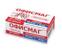 Скрепки 25 мм ОФИСМАГ, красные, 100 шт., в картонной коробке