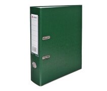 Папка-регистратор 75 мм ,Caligrata  , тиснение "лен", металлическая окантовка, зеленая