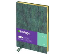 Ежедневник датированный 2025г. А5, 184л., кожзам, Berlingo "Glow", зол. срез, зеленый