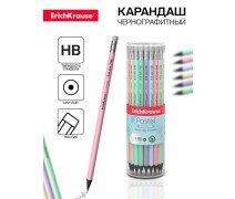 Карандаш чернографитный с ластиком ErichKrause "Pastel", HB
