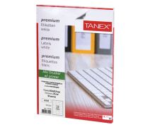 Этикетка самоклеящаяся 64,6х33,8 мм, 24 этикетки, белая 70 г/м2, 50 листов, TANEX, сырье Финляндия