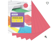 Бумага цветная А4 OfficeSpace "Intensive Color", 80г/м2, 100л., (красный)