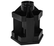 Подставка-органайзер BRAUBERG MAXI DESK, 10 отделений, вращающаяся, 157х140х175 мм, черная