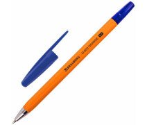 Ручка шариковая 0,7 мм Brauberg M-500 Orange синяя, оранж корпус