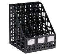 Лоток вертикальный СТАММ, сборный, 6 отделений, черный