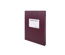 Книга учета 96 л., клетка, твердая, бумвинил, офсет, наклейка, А4 (200х290 мм), BRAUBERG, бордовая