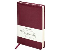 Ежедневник недатированный А5 13,8*21,3 см BRAUBERG "Imperial" под кожу, 160 л., бордовый,