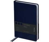 Ежедневник недатированный А5, 160л., кожзам, Berlingo "Silver Pristine", серебр. срез, синий