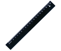 Линейка 20 см СТАММ пластиковая, цвет черный