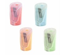 Точилка с контейнером BRAUBERG "CELL PASTEL", пастельные цвета ассорти