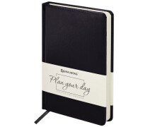 Ежедневник недатированный А5 13,8*21,3 см BRAUBERG "Imperial", под кожу, 160 л., черный,