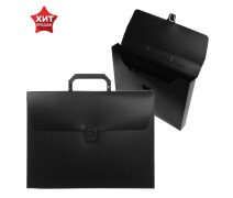 Папка-портфель А4  1 отделение Calligrata, 700 мкм, песок, чёрная