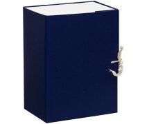 Папка-короб архивный 150 мм OfficeSpace с завязками, разборный, БВ, синий клапан МГК