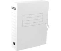 Папка-короб архивный 75 мм OfficeSpace завязками, микрогофрокартон, белый, до 700л.