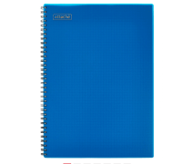 Тетрадь А4 96 л клетка, Attache Plasticу на спирали (обложка синяя, тиснение фольгой)