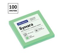 Блок для записи 76*76мм, 100л.,OfficeSpace зеленый