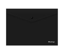 Папка-конверт на кнопке 200мкм А4 Berlingo "City Style", непрозрачная, черная