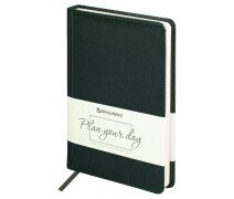 Ежедневник недатированный А5 13,8*21,3 см BRAUBERG "Imperial" под кожу, 160 л., зеленый,