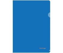 Уголок пластиковый А4 180 мкм, Berlingo, синий прозрачный