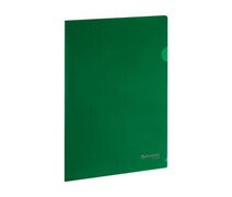 Уголок пластиковый А4 150 мкм BRAUBERG EXTRA, жесткая, зеленая