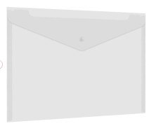 Папка-конверт на кнопке  0,15 мм, А4, BRAUBERG "UNIVERSAL", до 100 листов, прозрачная