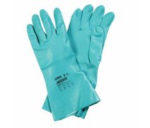Перчатки нитриловые химстойкие, зеленые Nitras, р.10