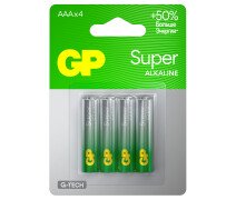 Батарейка AAA GP Super G-Tech (LR03) 24A алкалиновая,4 шт