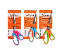 Ножницы 21 см канцелярские ручки пластиковые с резиновыми вставками, МИКС