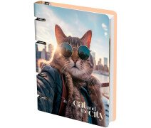 Тетрадь на кольцах А5, 100л., MESHU "Cat and the city", картон, матовая ламинация