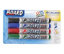 Набор маркеров для досок 4 цвета 3 мм Crown "Multi Board", пулевидный