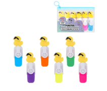 Набор текстовыделителей с топперами 6 ЦВЕТОВ НЕОН, "КРУТЫЕ УТЯТА", линия 1-4 мм, FUNSTER (ФАНСТЕР)