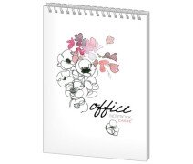 Блокнот А5 40л CANBE OFFICE Flowers, спираль, клетка глянцевый