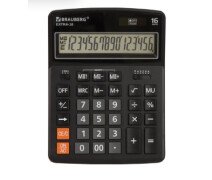 Калькулятор BRAUBERG EXTRA-16-BK (206x155 мм) настольный 16 разрядов, дв. питание, ЧЕРНЫЙ