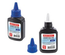 Краска штемпельная 45 мл, BRAUBERG, синяя, на водной основе