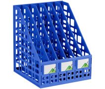 Лоток вертикальный СТАММ, сборный, 6 отделений, синий