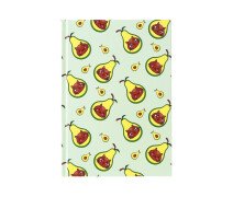 Тетрадь 64л А5  клетка Авокато. Паттерн зеленый, в твердой обложке