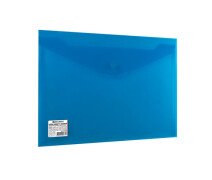 Папка-конверт на кнопке 200 мкм А4 Brauberg непрозрачная, синяя