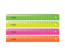 Линейка 20 см СТАММ пластиковая, цветная